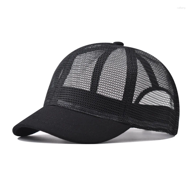 Casquettes de baseball en maille respirante et réglable pour l'extérieur, casquette de camionneur pour hommes, Protection solaire, unisexe, chapeau de papa à bord court, Baseball