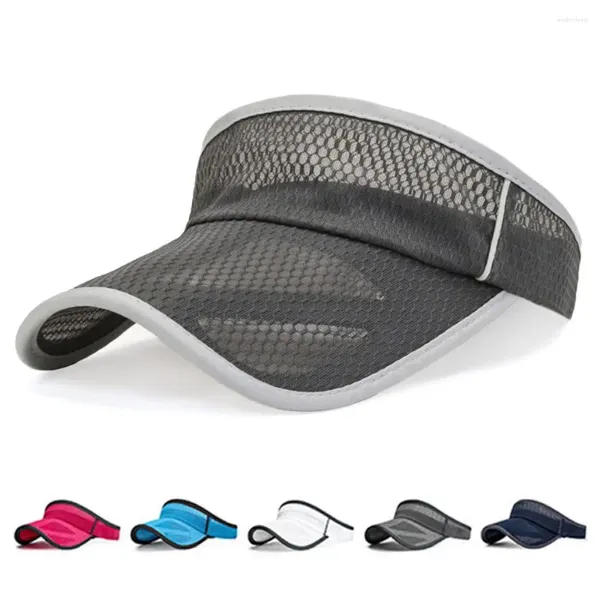 Gorras de bola Malla transpirable Sombrero de copa vacío Verano Protección UV Deportes al aire libre Visores de ciclismo Gran ala Sol Gorra de béisbol ajustable