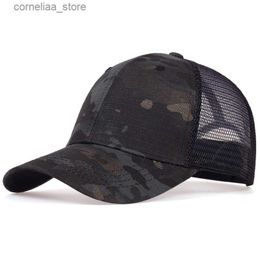 Casquettes de baseball Mesh Summer Sun Hat Caps pour hommes Femmes Casquette de baseball réglable Hommes Trucker Chapeaux Camouflage Jungle Tactique HatsY240315