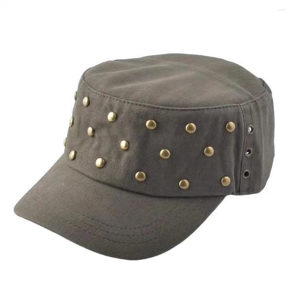 Casquettes de balle en métal Rivet armée vert Style militaire haut plat Baseball pour hommes coton Cadet casquette Cool Design réglable