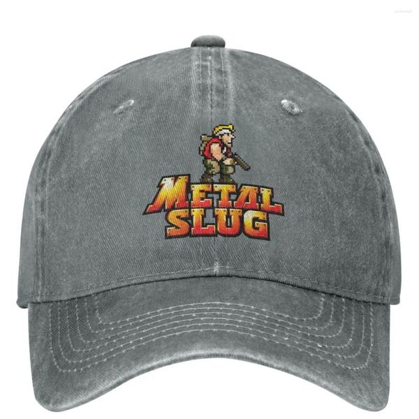 Gorras de bola Metal Slug Game Gorra de béisbol Merch Vintage Lavado Lavado Clásico Juego Snapback Papá Sombrero para hombres Mujeres Sombreros de regalo de verano