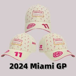 Ball Caps Miami GP C 2024 Vérification Perez C Hat Baseball F1 Équipe Hat Max Verstpen Miami Gp C Fan Trucker C Formule One Accessoires J240522