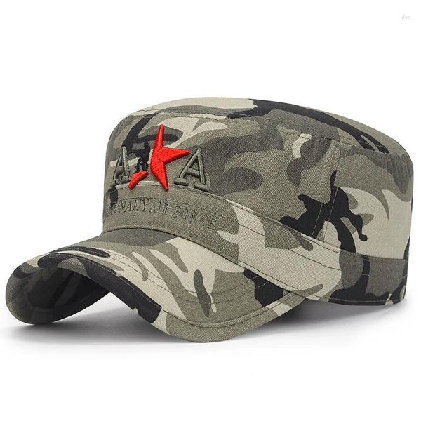 Casquettes de baseball Chapeaux militaires Chapeau de l'armée Casquette de baseball camouflage Bill plat brodé classique haut en coton réglable Camo Cadet