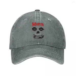 Ball Caps Misfits Skull Unisexe Style Baseball Cap de baseball Denim Chapeau de jean vintage extérieur toutes saisons Cadeau de voyage Snapback