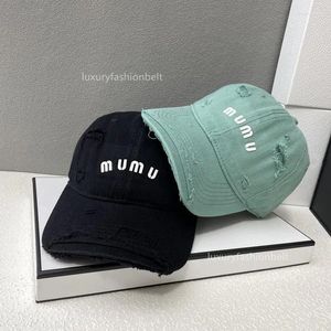 Ball Caps Miui Top Designer Hat Femme Baseball Cap Men Summer SUMER Rétro Casquette Classic Tide Hole Jean Qualité Bonnet Female