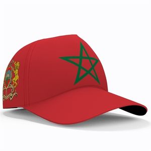 Casquettes de baseball Maroc Baseball Gratuit Nom sur mesure Équipe Ma Chapeau Mar Pays Pêche Voyage Arabe Nation Arabe Royaume Drapeau Couvre-chef 220928