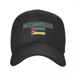 Ball Caps Mozambique Country Nom avec drapeau Sun Baseball Cap Breatch Ajustement Ajustement Femmes Femme extérieure Chatle de football pour cadeau