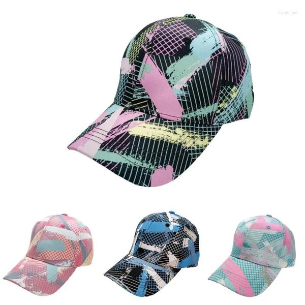 Casquettes de balle Casquette de baseball multicolore Tie Dye pour femmes hommes mode sports de plein air streetwear chapeau couple pare-soleil graffiti os