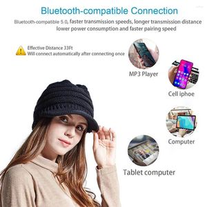 Ball Caps Music Beanie Hat Headphones sans fil pour activités de plein air Bluetooth compatible Capeur avec couleur unie