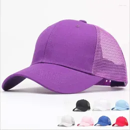 Kogelcaps myzoper 2024 mode solide kleur mesh hollow honkbal cap casual getij verstelbare unisex volwassen zomerhoed