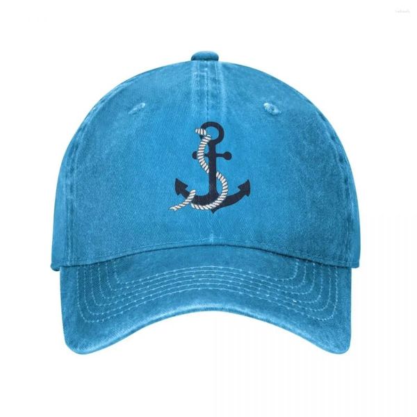 Ball Caps nautical Blue Anchors Men Femmes Capitaine de baseball Sailor Sauflé Wasted Hat Casual Outdoor Activities Snapback Cap