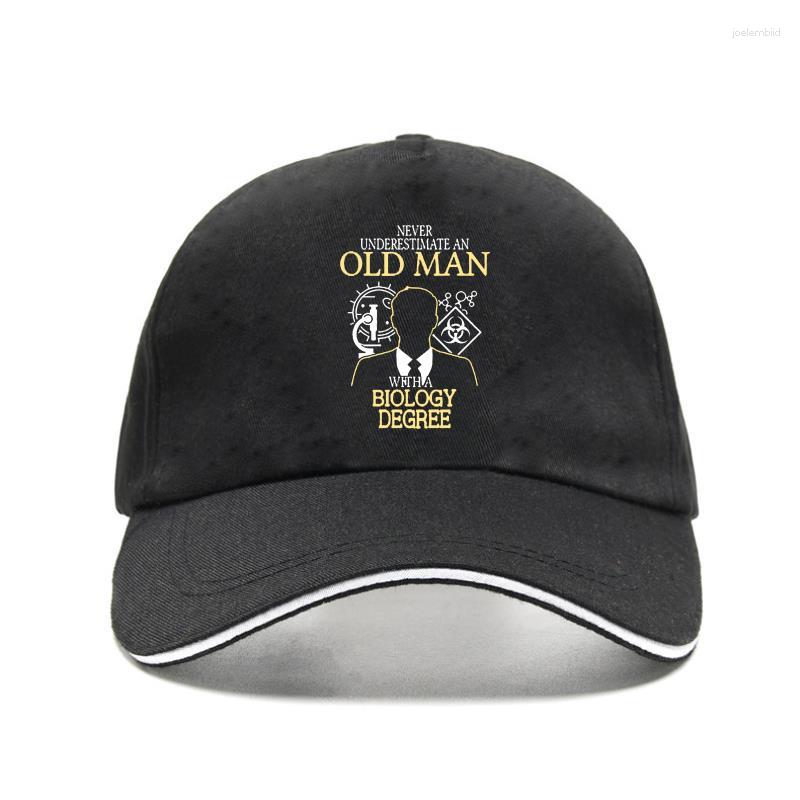 Ball Caps Never Underestimate Old Man With Biology Degree Hat Personality Trend Baseball Cap Gents Humor Fun Mens Bill Adjustable