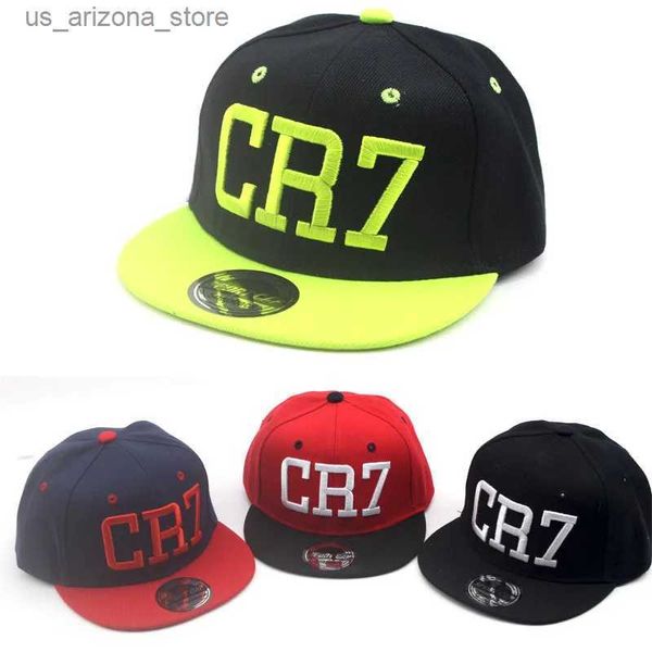 Ball Caps Nouveau 2022 Childrens Cr7 chapeau d'été Baseball Hat Boys and Girls Childrens Snapshots Ronaldo Hat Hip Hop Hat Q240425