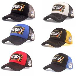 Ball Caps Nouvelle boutique 3D Boutique NASA Broidered Baseball Cap d'été Couleur de couleur pour hommes et femmes Cascater Casual Cascil J231223