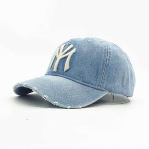 Ball Caps Nouveaux hommes adultes décontractés vintage denim My NY broderie de baseball Basball Femmes Coton Sports Hop Hop Hop Snapback Golf Chapeaux Gorros cadeau