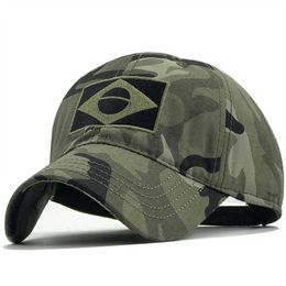 Kogelcaps nieuwe aankomst tactische honkbal mannen vrouwen brazilië vlag borduurwerk snapback outdoor sportgolf vizier casual katoen vader hoed ep0113 aa220517