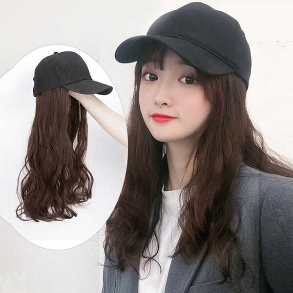 Gorras de béisbol Nueva gorra de béisbol con extensión de cabello sintético Extensión de cabello largo y rizado de moda con gorras de béisbol Mujer R230220