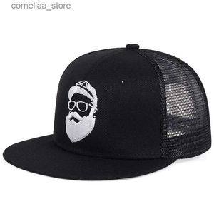 Casquettes de baseball Nouvelle barbe vieil homme broderie casquette de baseball mode été maille casquettes décontracté snapback chapeau réglable hip hop chapeaux gorrasY240315