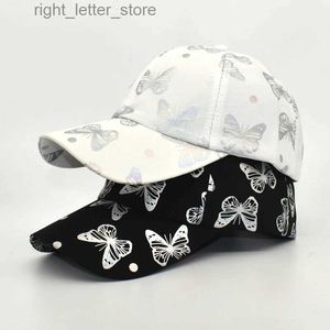 Gorras de béisbol Nueva mariposa Imprimir Gorra de béisbol Sombreros para mujeres Color Gorras de béisbol Verano Deportes al aire libre Sombra Visor Sombrero Casquette YQ231214