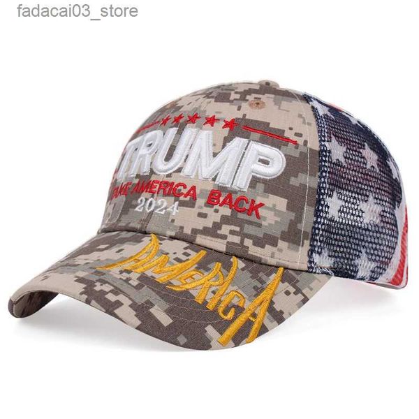 Gorras de béisbol Nuevo Donald Trump 2024 Gorra EE. UU. Lote de bordado 3D Gorras de béisbol Mantenga a Estados Unidos Gran gorra presidencial Snapback Unisex Q240116