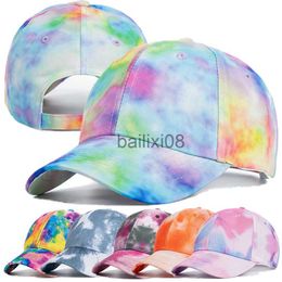 Bal Caps Nieuwe Mode Vrouwen Tie Dye Cap Multicolor Onregelmatige Print Baseball Cap Vrouwelijke Outdoor Streetwear Zomer Caps Hoeden J230807