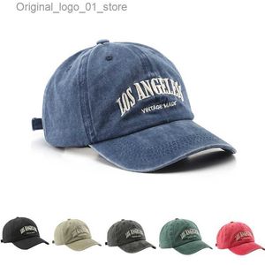 Ball Caps New Fashion Womens Baseball Hat Mens Cotton Top Soft Top Hat Unisexe broderie Los Angeles Summer Sun Hat Casual Snap Hat Q240408