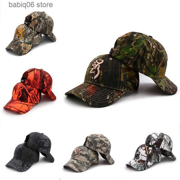 Gorras de bola Nuevo bordado de alta calidad Camuflaje Gorra de béisbol Hombres Mujeres Deportes al aire libre Selva Caza Senderismo Pesca Adulto Moda Sombrero para el sol T230728