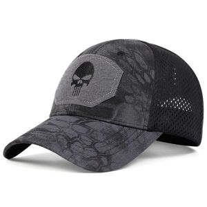 Capes de balle Nouvelle marée cool Skull Multicam Opérateurs Mesh Baseball Cap Men ajusté Cap tactique bon