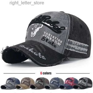 Ball Caps Nieuwe Unisex Driedimensionaal Geborduurd Geborsteld Gewassen Distressed Tweekleurig Katoen Verstelbare Baseball Cap YQ231214