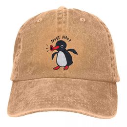 Bola Golpes Noot Capilla de béisbol Hombres Mujeres Protección de visor Snapback Pingu Pinga Penguin TV Caps J231223