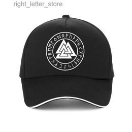 Bola Caps Nordic Viking Cap Rune Beads Signet Wolf Scandinavn Odin Símbolo Boné de beisebol Moda Homens Snapback Chapéu Hip Hop Bone YQ231214