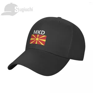 Ball Caps North Macedonia Country Flag avec lettre Sun Baseball Cap de base de papa ajusté pour les hommes Femmes Unisexe Cool Outdoor Hat