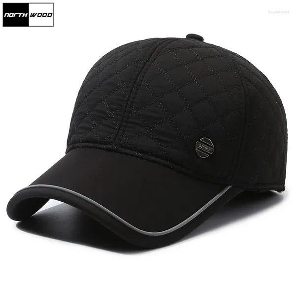 Gorras de bola NORTHWOOD Gorra de béisbol de invierno para hombres Protección para los oídos Sombrero Snapback cálido Al aire libre A prueba de frío Engrosamiento Camionero Masculino Ajustable