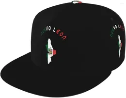 Casquettes de baseball Nuevo Leon Mexique Carte des drapeaux de l'État Unisexe Impression 3D Casquette de baseball classique Snapback Flat Bill Hip Hop Chapeaux Mode