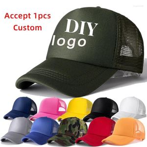 Ball Caps One Piece Custom Logo 5 Panel Hat Unisex Mesh Snapback Cap Mannen Solid Fit Blank Baseball Dames Trucker Sun Dad Hoeden Grorras