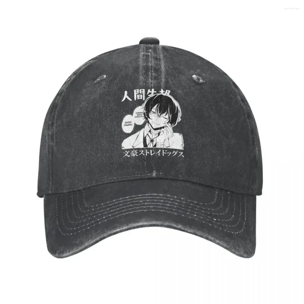 Casquettes de balle Osamu Dazai Hommes Femmes Baseball Bungou Chiens errants Anime Denim en détresse Chapeau Vintage Entraînements en plein air Snapback