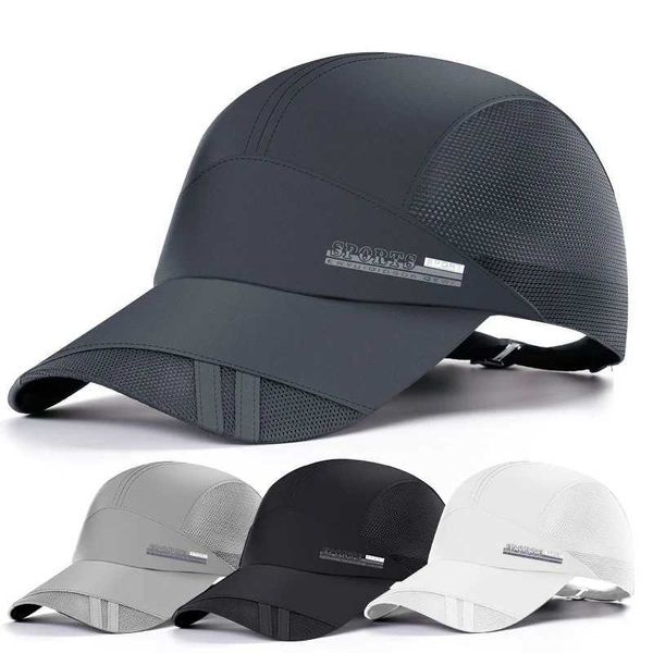 Casquettes de baseball Casquette de séchage rapide imperméable noire extérieure adaptée aux hommes femmes sports casquettes de pêche de golf casquettes de baseball unisexes d'été réglables J240325