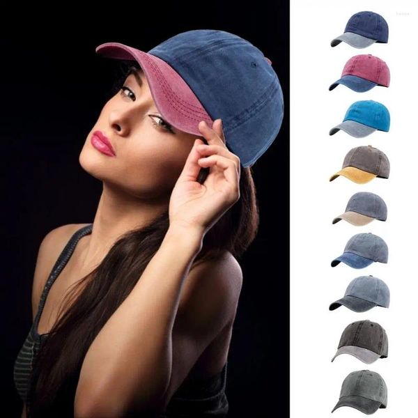 Gorras de bola Gorra al aire libre para mujeres Hombres Algodón sólido Deporte Béisbol Costura Ocio Protector solar Todo fósforo Sombrero para el sol