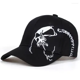 Casquettes de balle Sports de plein air chapeaux coton Baseball hommes noir casquette de crâne squelette os broderie Sport Cool
