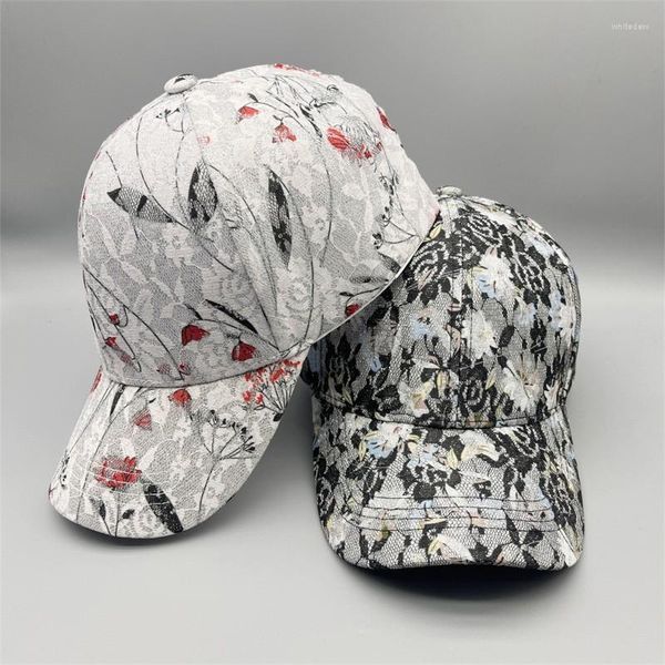 Casquettes de baseball en plein air femmes or rose fleur casquette de baseball mode respirant dentelle chapeau de soleil décontracté polyvalent