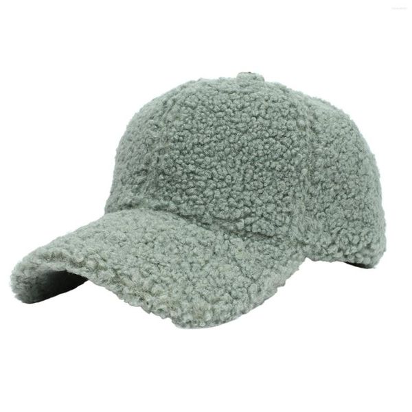 Paquete de gorras de béisbol, gorra de béisbol de lana de cordero sintética para hombres y mujeres, gorros deportivos de lana de peluche, gorros deportivos cálidos de invierno para viajes al aire libre para hombres