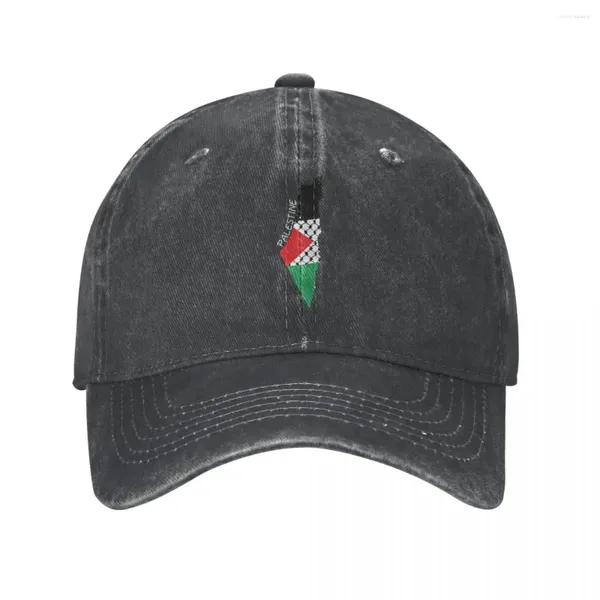 Casquettes de balle Palestine drapeau carte palestinien Kufiya Hatta traditionnel unisexe baseball en détresse lavé chapeaux casquette décontracté été soleil