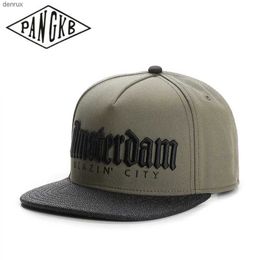 Ball Caps Pangkb Brand Amsterdam Cap A-Dam Superior Quality Snapback Hat pour hommes Femmes Adulte Outdoor Casual Ajustivable Sun Baseball CAPL240413