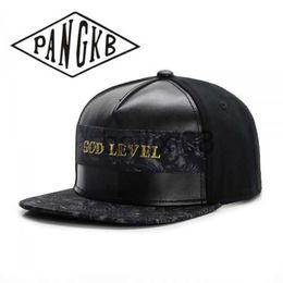 Bal Caps PANGKB Merk GOD LEVEL CAP Leer katoen trucker snapbk hoed hiphop Hoofddeksels mannen vrouwen volwassen outdoor casual zon baseball cap J230807