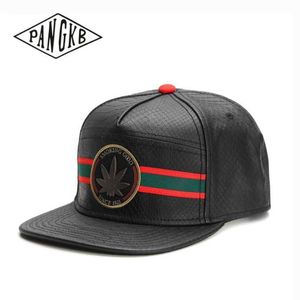 Ball Caps Pangkb Brand Smoke Good C Black Leather Hip-Hop Snback Hat adapté aux femmes et aux adultes Loissine extérieure Ajustement Sun Baseball C J240522