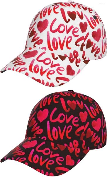 PC PCS PCS Valentín Corazon Capilla de béisbol Menores Ajustables Lindables parejas Snapback Sombreros para San Valentín