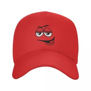 Kogelcaps gepersonaliseerd cartoon chocolade rood snoep gezicht honkbal pet vrouwen mannen ademende papa hoed outdoor snapback