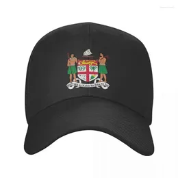 Gorras de bola Escudo de armas personalizado Fiji Gorra de béisbol Deportes Hombres Mujeres Ajustable Trucker Sombrero Primavera