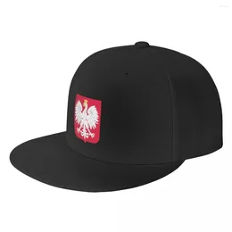 Tapas de pelota Escudo de brazos personalizado Polonia Capa de béisbol plana Snapback Snapback Hombres de hip hop de mujeres para mujeres