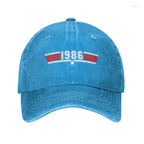 Gorras de bola Algodón personalizado 1986 Fighter Jet Gorra de béisbol Deportes Hombres Mujeres Ajustable Top Gun Película Papá Sombrero Verano